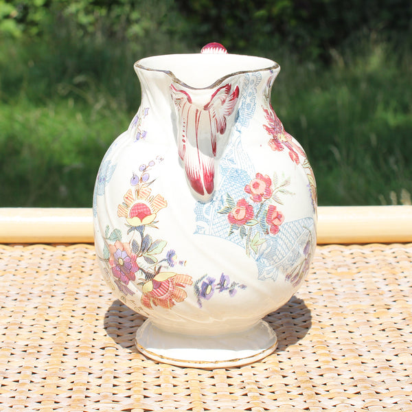 Ancien pot à lait / crémier / pichet en faïence de U & C Sarreguemines modèle Lavallière