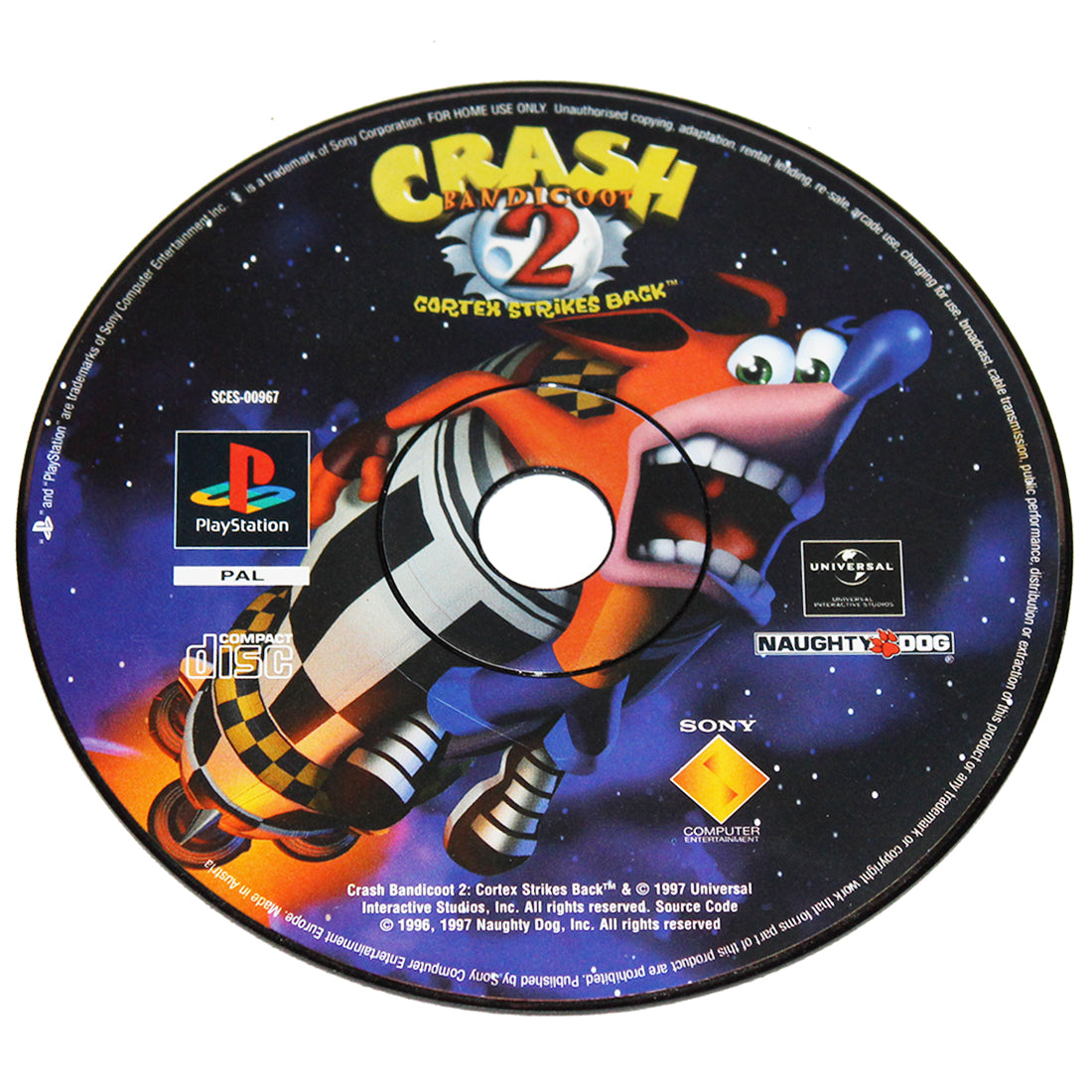 Jeu vidéo Playstation PS1 Crash Bandicoot 2 disque seul