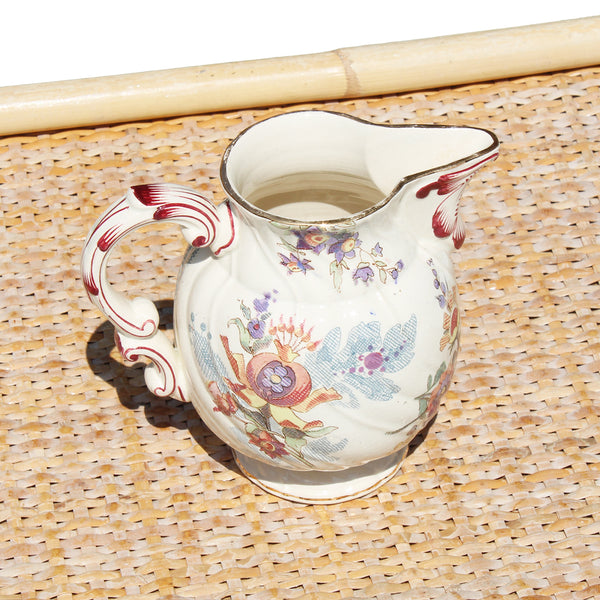 Ancien pot à lait / crémier / pichet en faïence de U & C Sarreguemines modèle Lavallière