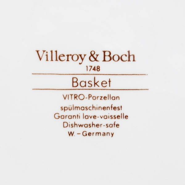 Ensemble de 6 assiettes plates vintage 26.6 cm en vitro porcelaine / Villeroy &amp; Boch modèle Basket.