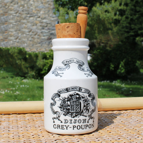 Ancien pot publicitaire moutarde de Dijon Grey-Poupon Digoin & Sarreguemines
