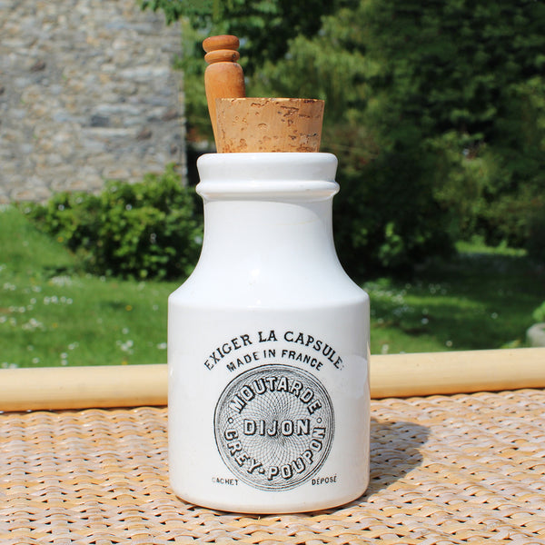 Ancien pot publicitaire moutarde de Dijon Grey-Poupon Digoin & Sarreguemines