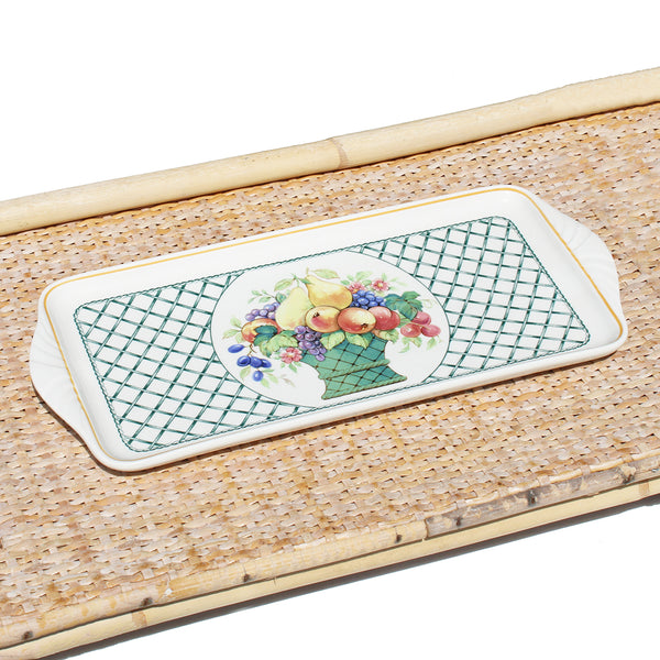 Plat à cake / gâteau vintage en vitro porcelaine / Villeroy &amp; Boch modèle Basket