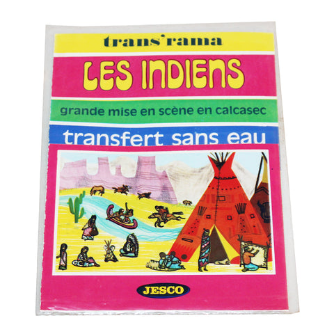 Décorama vintage - décalcomanies Trans'rama / Les indiens / sous blister ( 1976 )