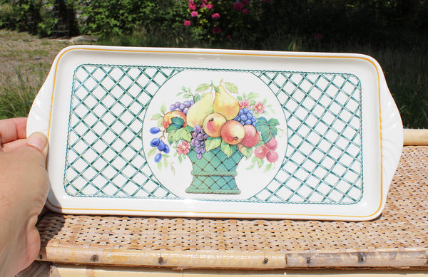 Plat à cake / gâteau vintage en vitro porcelaine / Villeroy &amp; Boch modèle Basket