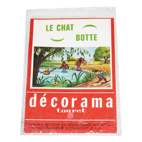 Décorama vintage - décalcomanies Touret / Le Chat Botté / sous blister ( 1970 )