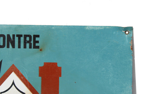 Ancienne plaque publicitaire 40 cm x 45 cm / tôle non émaillée / Isover St Gobain