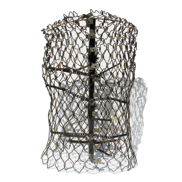 Ancien buste de mannequin de couture Idéal / Treillis métallique extensible du Jardin des Modes