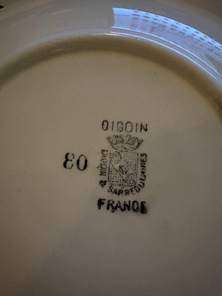 Paire de tasses à café anciennes Digoin-Sarreguemines – Décor floral inspiré du modèle Janine