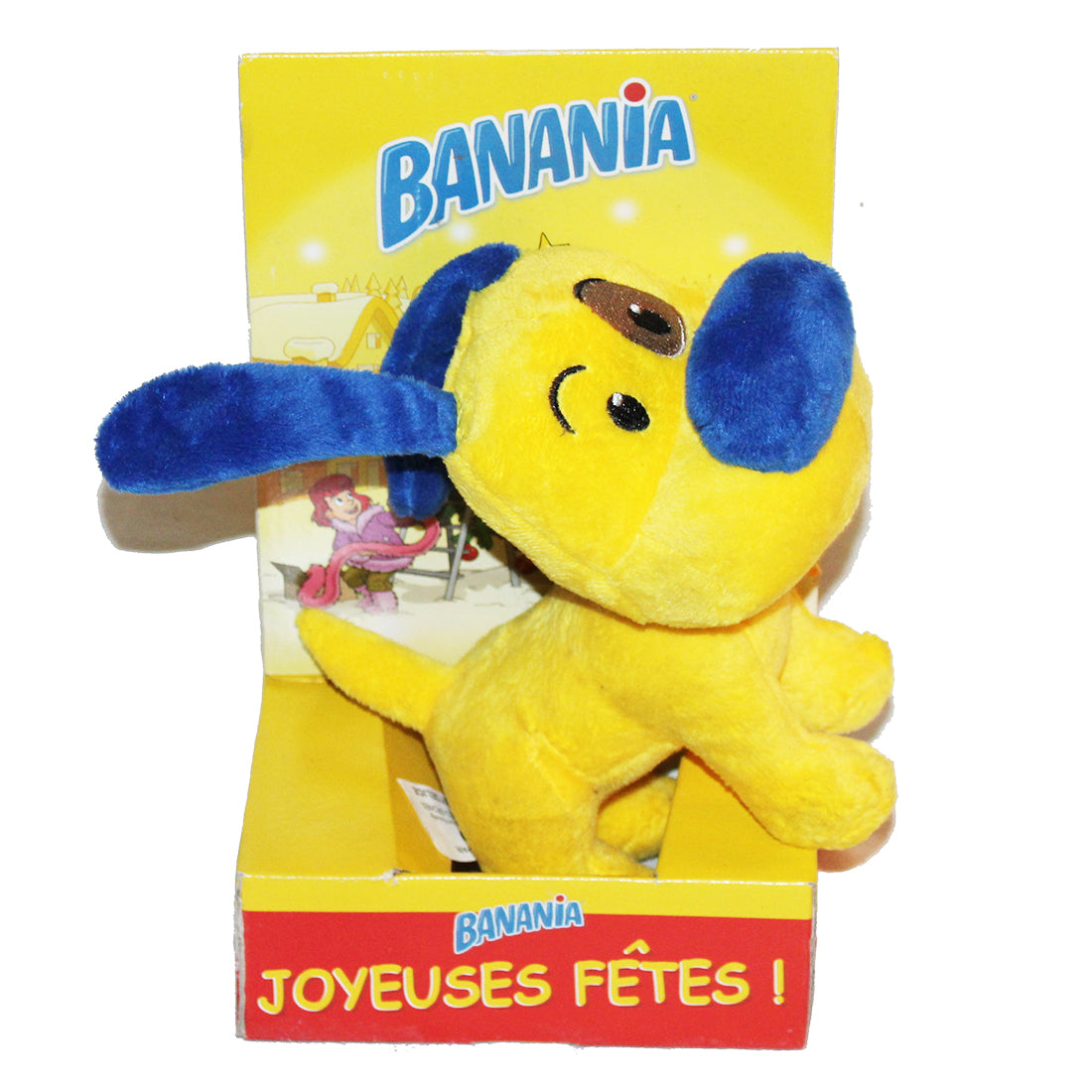 Peluche banania Pitou Joyeuses Fêtes en boîte