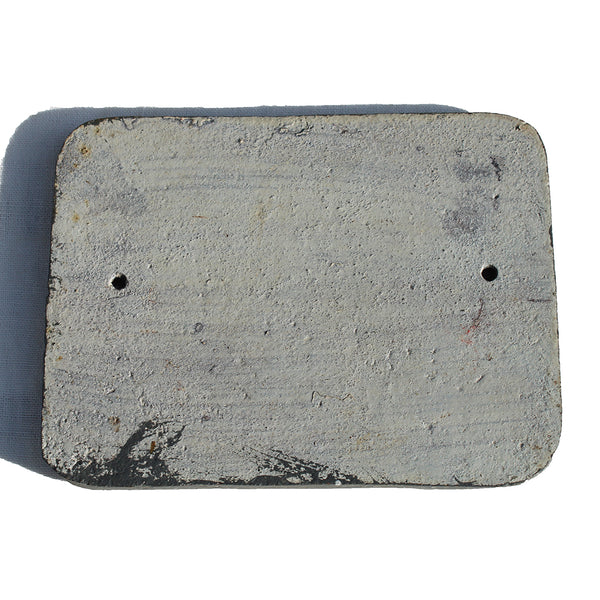 Ancienne plaque de maison en fonte / Constructeur Lechartier à Laval