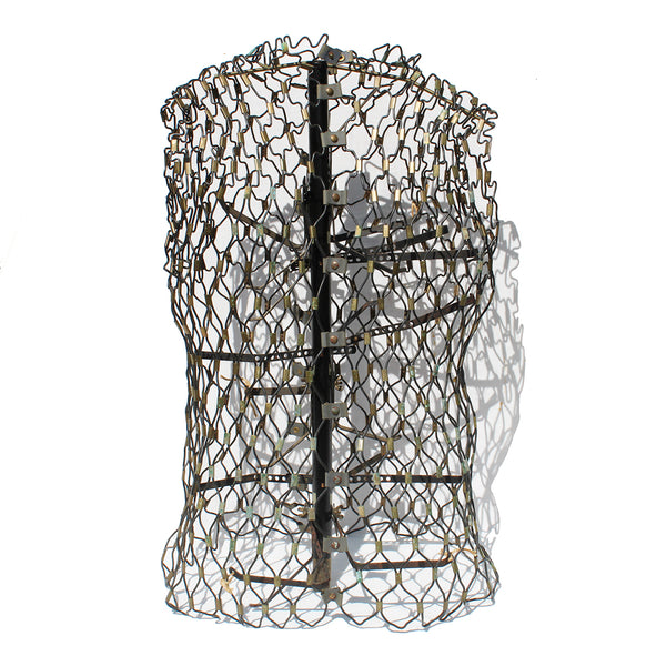Ancien buste de mannequin de couture Idéal / Treillis métallique extensible du Jardin des Modes