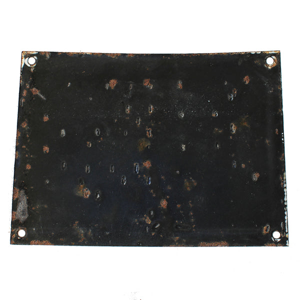 Ancienne plaque émaillée d'utilité 20 cm x 15 cm / Surcharge du Plancher 1500 kg M²