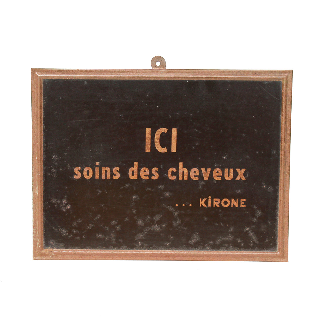 Ancien panneau / plaque publicitaire de coiffeur / soins des cheveux Kirone