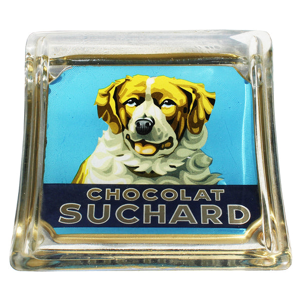 Ramasse monnaie publicitaire d'épicerie vintage / Chocolat Suchard / en verre