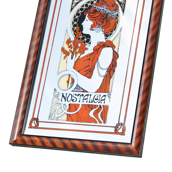 Miroir mural sérigraphié vintage modèle Nostalgia / femme / style Mucha