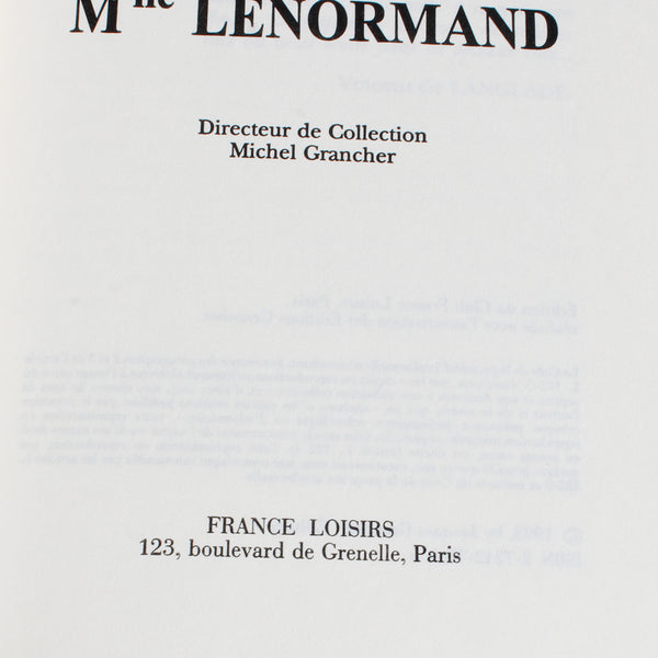 Livre de cartomancie / Le grand jeu de Melle Lenormand / Colette Silvestre-Haéberlé