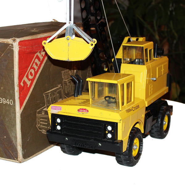 Jouet vintage Tonka camion grue Mighty Crane 3940 avec boîte d'origine (1976)