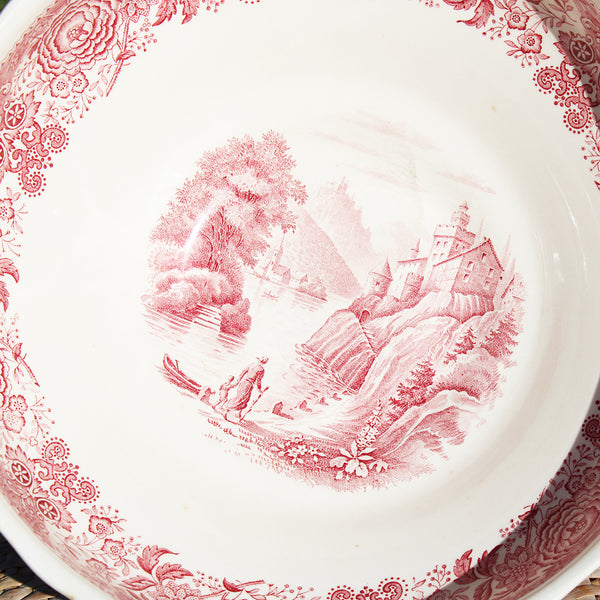 Saladier rond 26 cm vintage Villeroy & Boch modèle Burgenland rouge