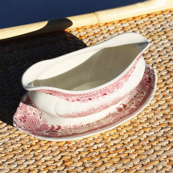 Ancienne saucière en faïence de Villeroy & Boch modèle Burgenland rouge