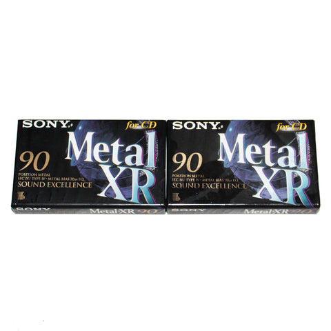 Electro vintage lot de 2 cassettes audio vierges neuves Sony Metal XR 90