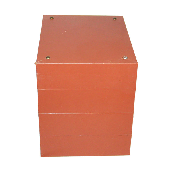 Cartonnier de notaire vintage – 4 tiroirs – Bois avec tiroirs en carton gainé – Modulable et empilable