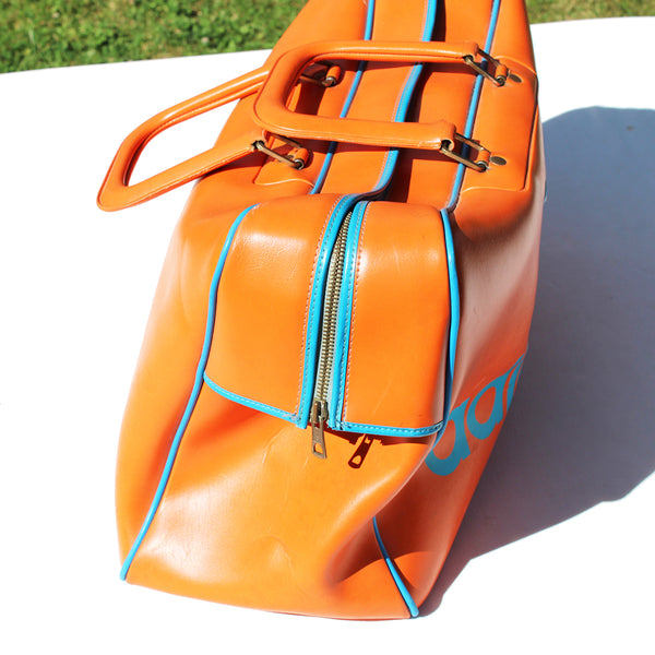 Sac de sport vintage Adidas orange / made by MFS France / années 1970