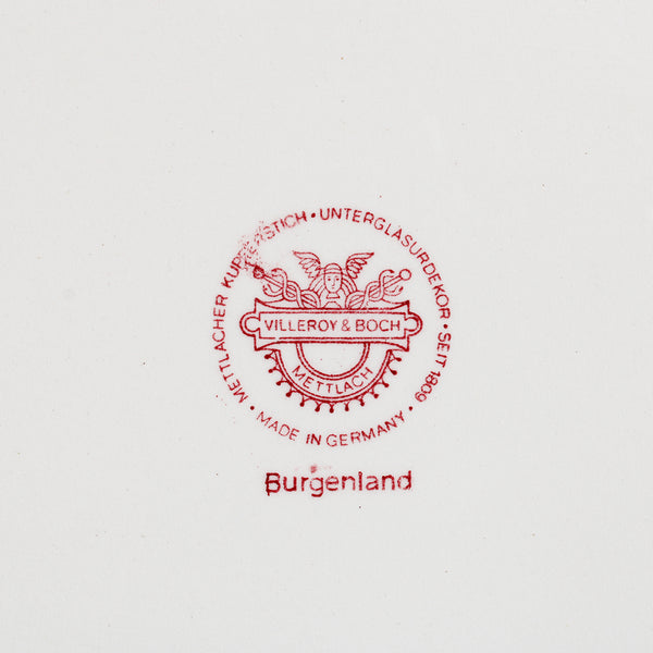 Ancien grand plat de service ovale 45.5 cm en faïence de Villeroy & Boch modèle Burgenland rouge