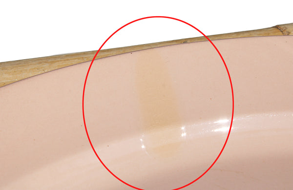 Ancien plat ovale 38 cm en faïence de Digoin Sarreguemines coloris rose poudré