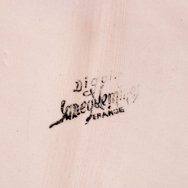 Ancien plat ovale 38 cm en faïence de Digoin Sarreguemines coloris rose poudré