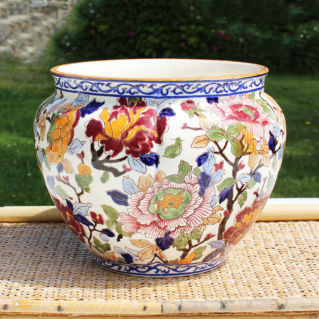 Dessous De Plat Ancien Gien - Motif Panier Fleurs, Céramique, Reproduction 1950