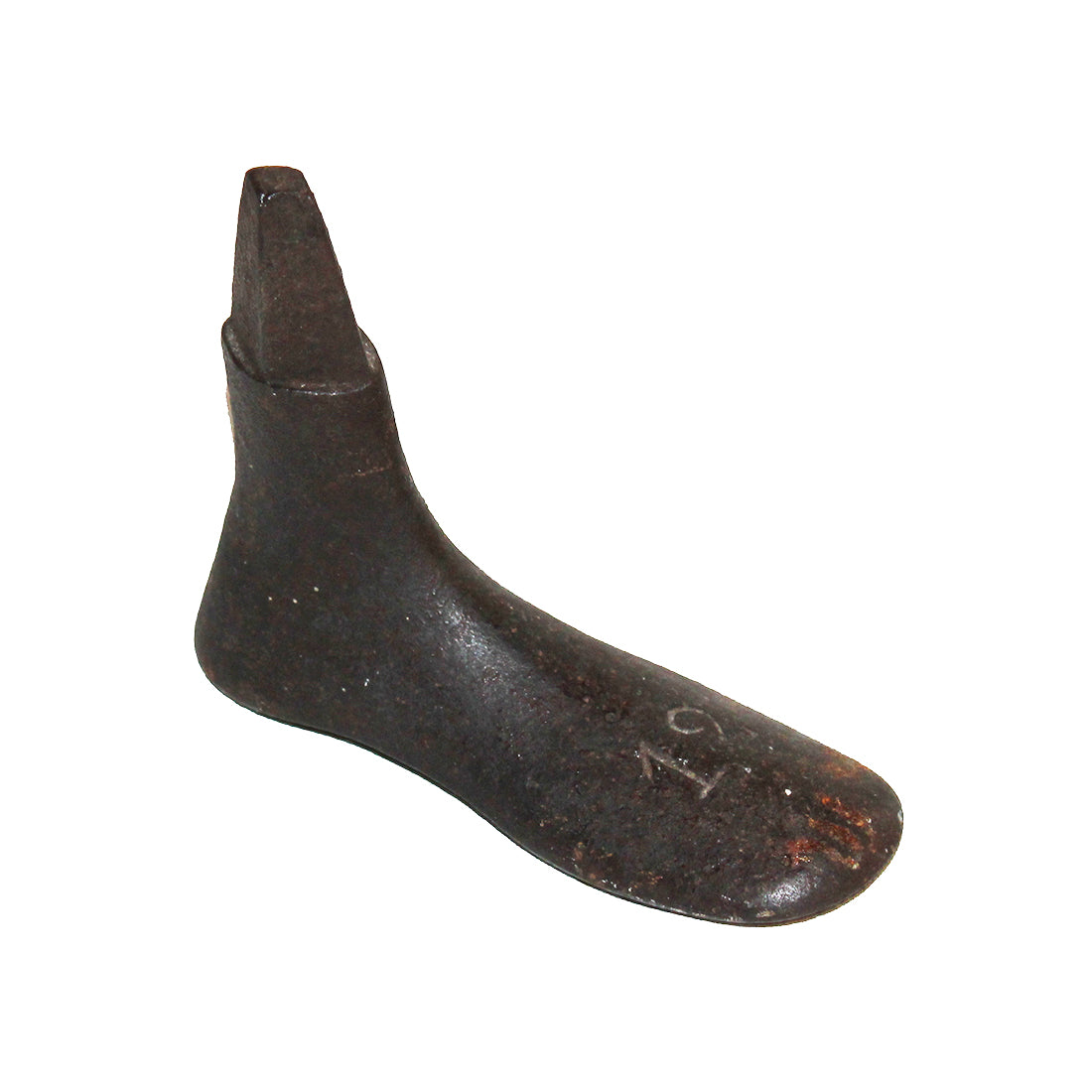 Ancien pied enfant enclume forme de chaussure de cordonnier en fonte 12 cm