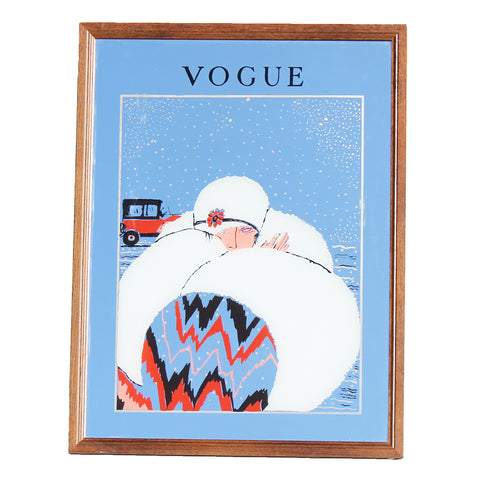 Miroir publicitaire vintage couverture Vogue février 1919 de Georges Lepape
