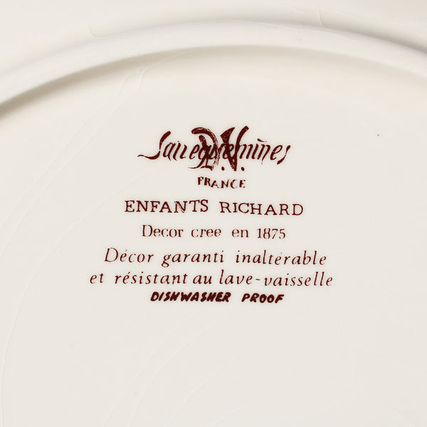 Grand plat rond 32 cm en faïence de Sarreguemines modèle Enfants Richard