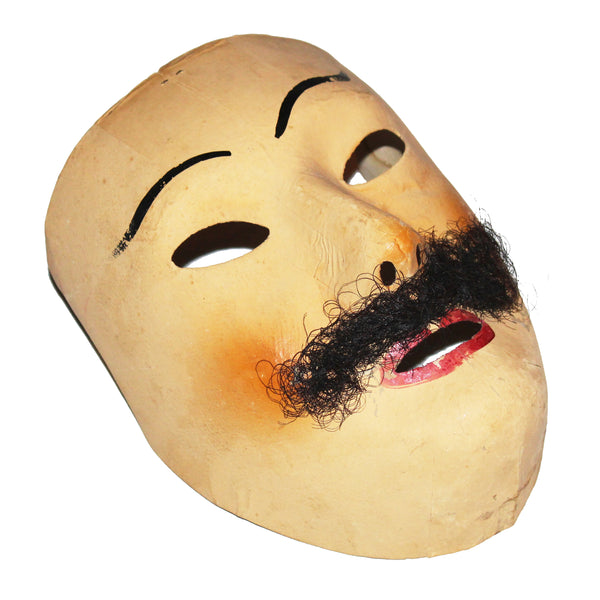Masque ancien en carton bouilli – Carnaval – Moustache – Breveté S.G.D.G.