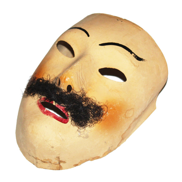 Masque ancien en carton bouilli – Carnaval – Moustache – Breveté S.G.D.G.