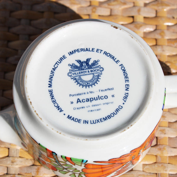 Petit pot à lait / crémier vintage en porcelaine à feu Villeroy & Boch modèle Acapulco