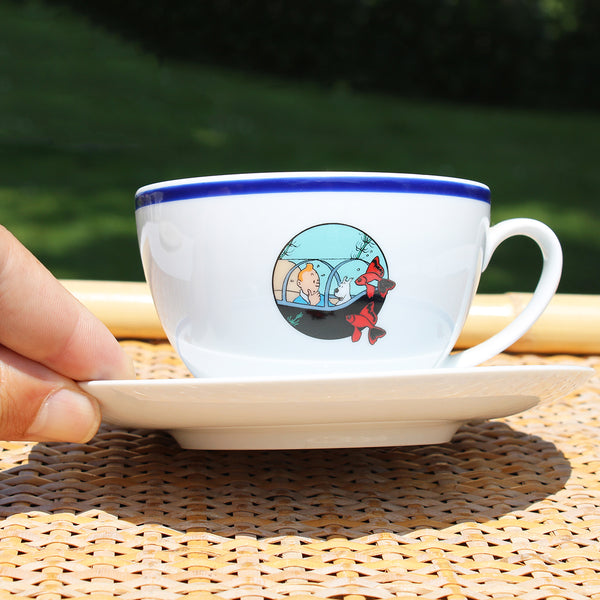 Tasse à thé en porcelaine Tintin Le Trésor de Rackham le Rouge ( Hergé 1996 )