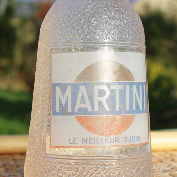 Ancienne carafe publicitaire de bistrot Martini le meilleur Turin 700 ml, verrerie Mazoyer Paris