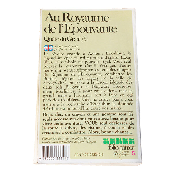 Livre LDVELH - Quête du Graal - Au Royaume de l'épouvante ( 1986 )