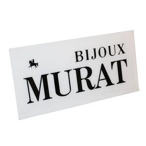 Enseigne publicitaire vintage Bijoux Murat en plexiglas