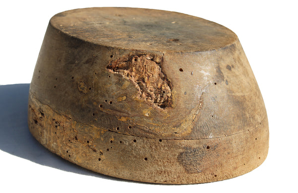 Ancienne petite marotte / forme à chapeau de chapelier en bois