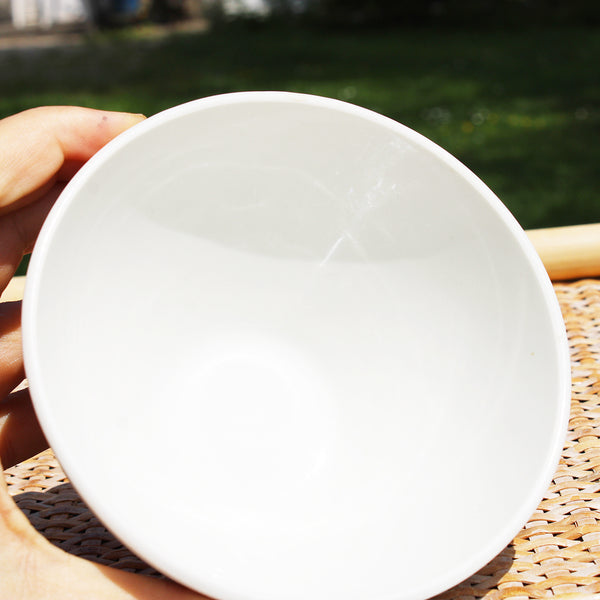 Bol vintage en porcelaine opaque de Sarreguemines coloris blanc cassé shabby
