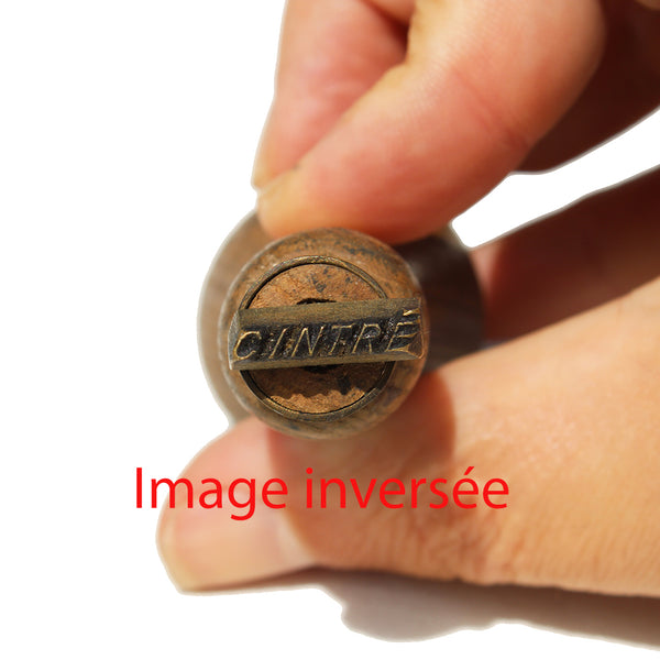 Ancien tampon postal PTT réformé en bronze / Ville de Cintré en Ille-et-Vilaine