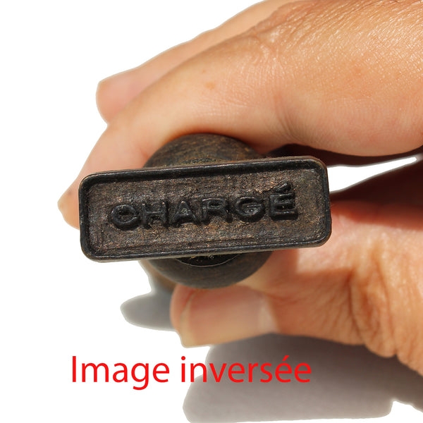 Ancien tampon postal PTT réformé en bronze / Chargé