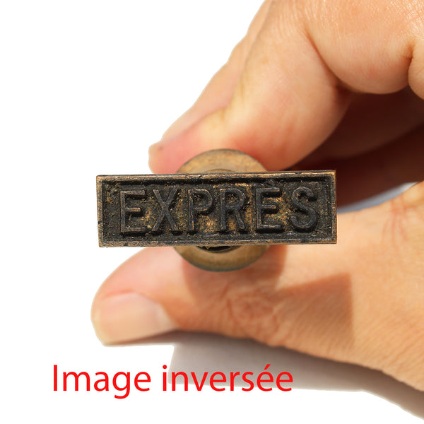 Ancien tampon postal PTT réformé en bronze / Expres
