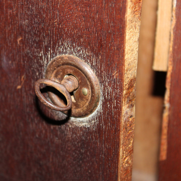 Bloc boîtes aux lettres ancien d'immeuble – 4 compartiments en bois