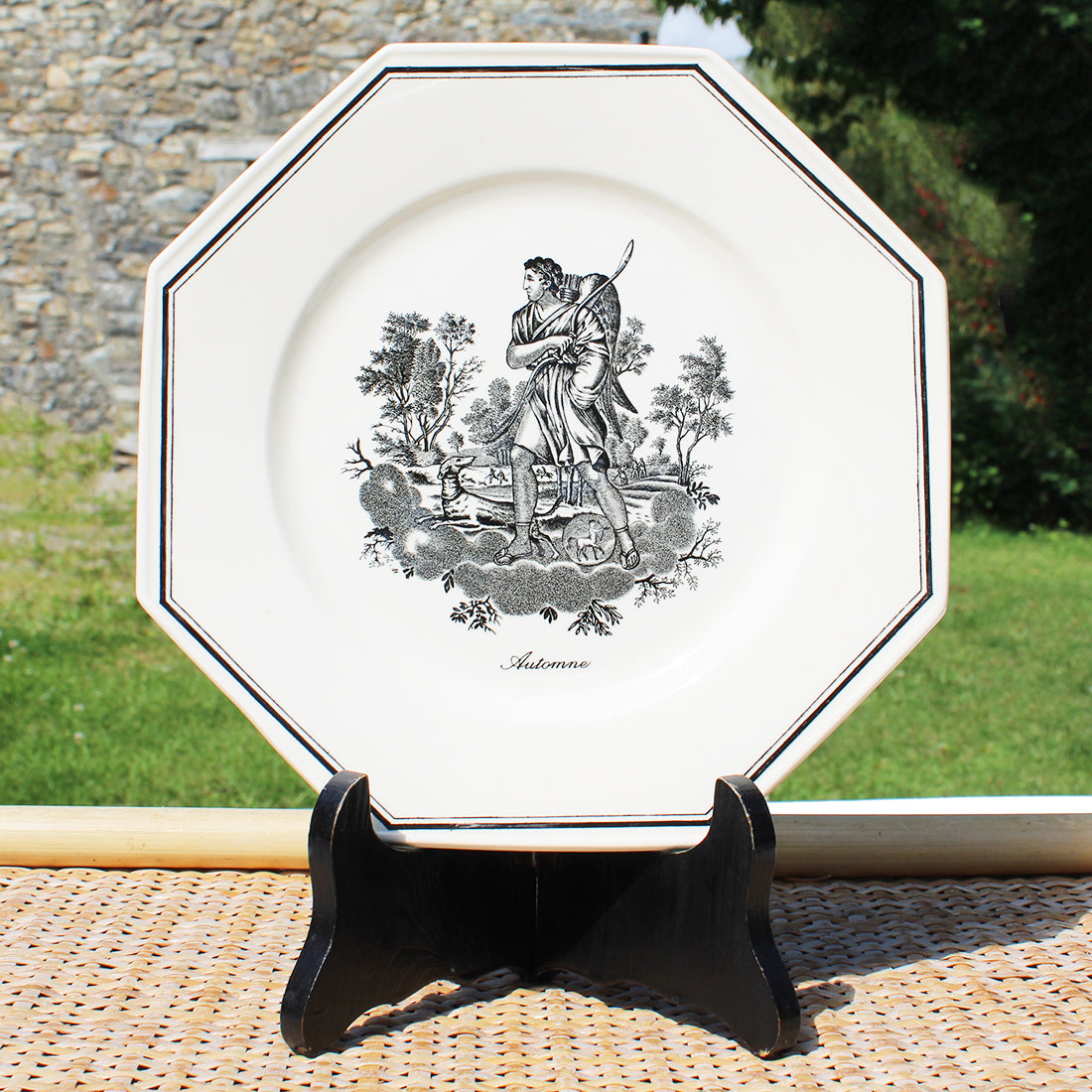 Assiette vintage en vitro-porcelaine de Villeroy & Boch Les 4 saisons / automne / Henri Mouzin