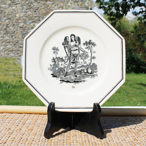 Assiette vintage en vitro-porcelaine de Villeroy & Boch Les 4 saisons / été / Henri Mouzin