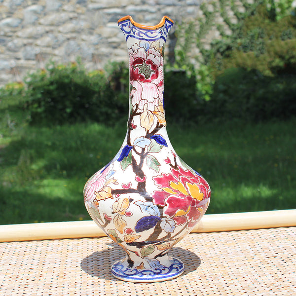 Aiguière vintage 26 cm en faïence de Gien modèle Pivoine